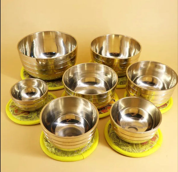 7 Piece set of Tibetan Singing Bowls