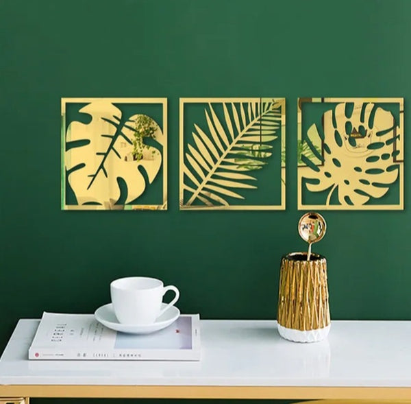 Leaf Mirror Wall Stickers