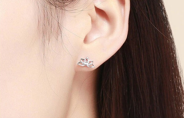 Sterling Silver Lotus Earings