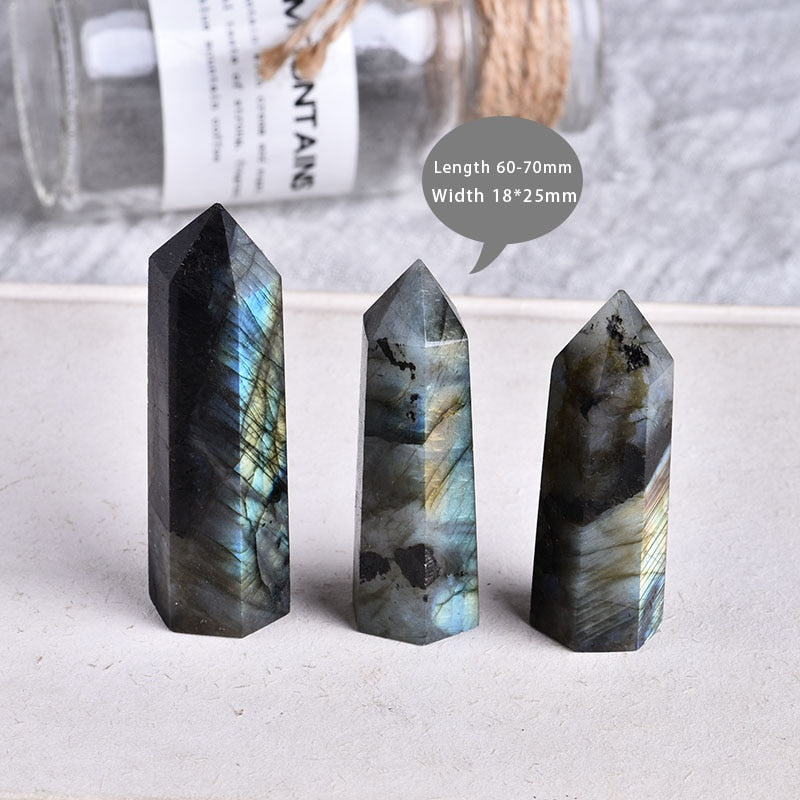 1PC Natural Crystal Labradorite Crystal Point