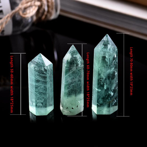 1PC Natural Green Fluorite Crystal Point
