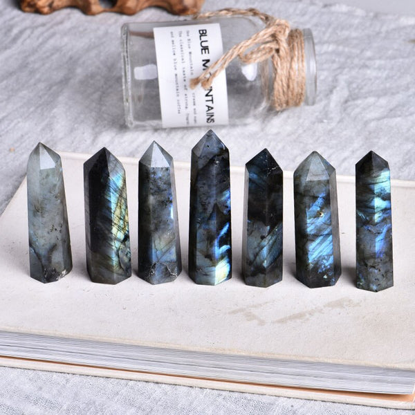 1PC Natural Crystal Labradorite Crystal Point