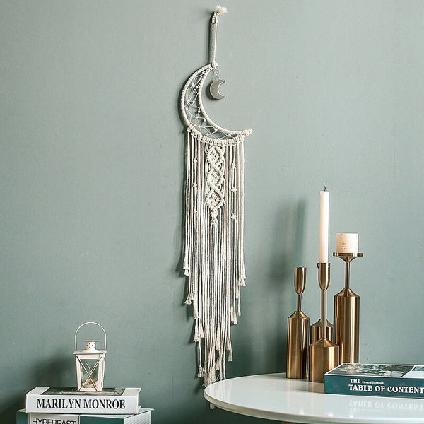 Crescent Moon Macramé Dreamcatcher