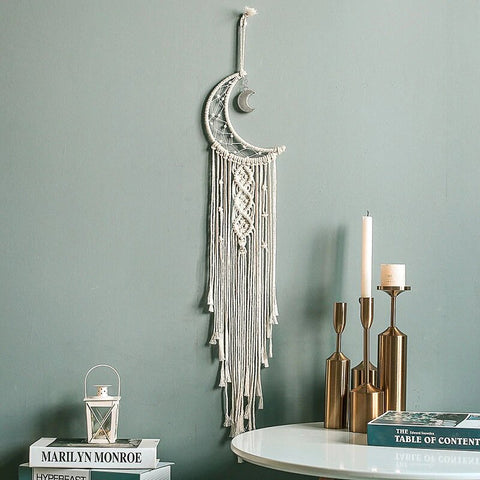 Crescent Moon Macramé Dreamcatcher