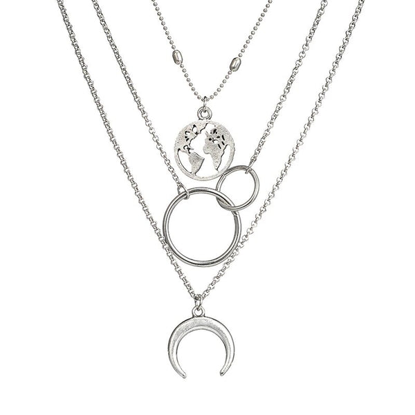 3 Piece Multi-Layer Pendant Necklace