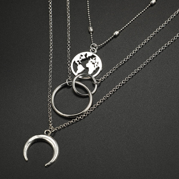 3 Piece Multi-Layer Pendant Necklace
