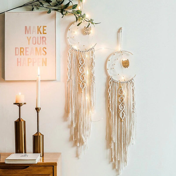 Crescent Moon Macramé Dreamcatcher