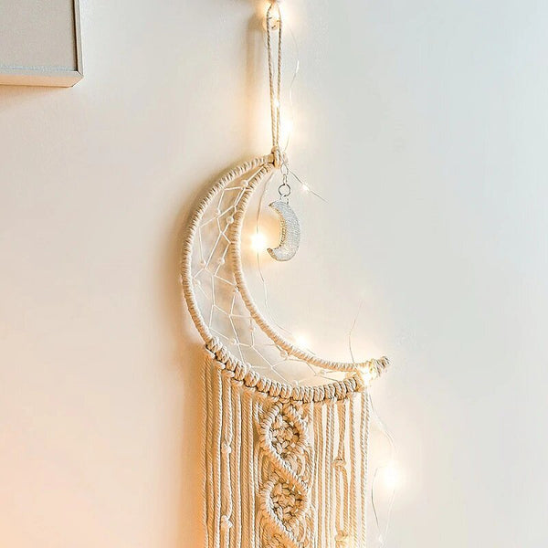 Crescent Moon Macramé Dreamcatcher