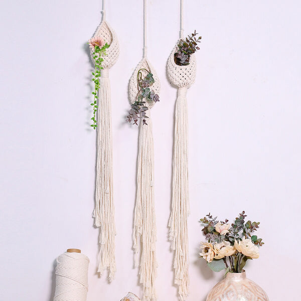 Small Macrame Plant Hanger or Mini Flower Basket