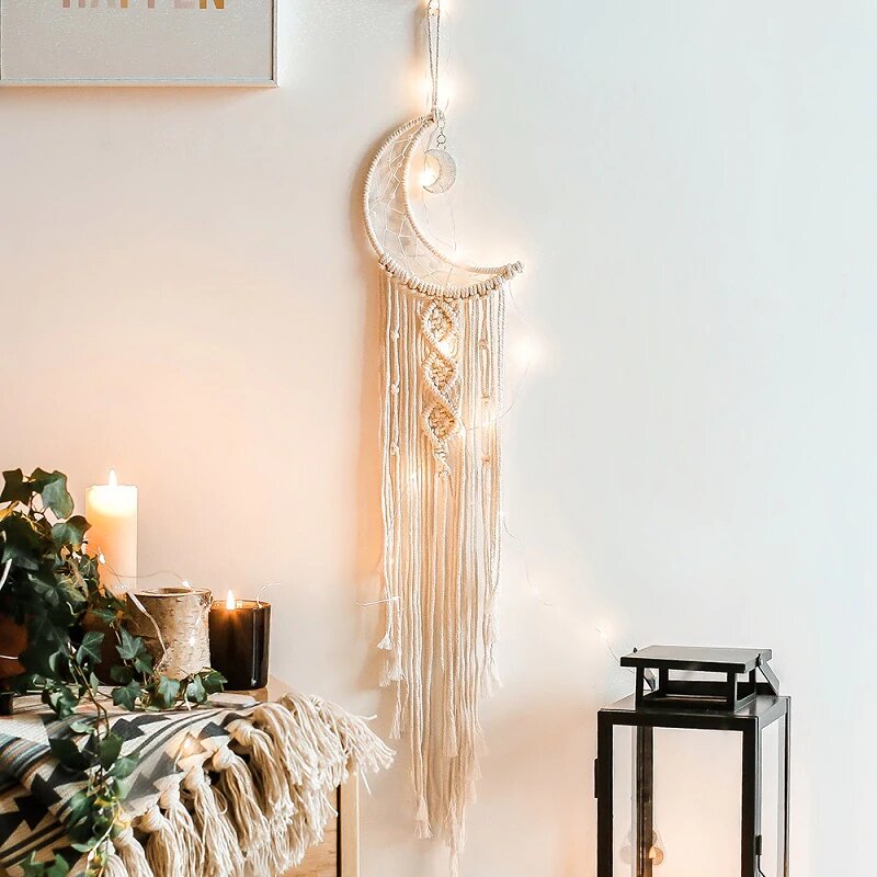 Crescent Moon Macramé Dreamcatcher