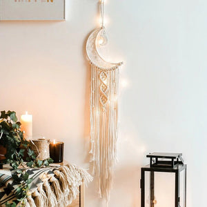 Crescent Moon Macramé Dreamcatcher