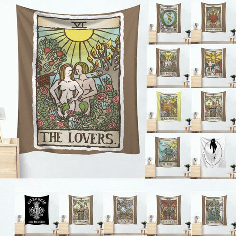 Tarot Card Tapestry Wall Hanging in Colour