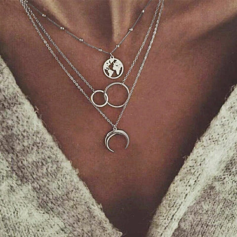 3 Piece Multi-Layer Pendant Necklace