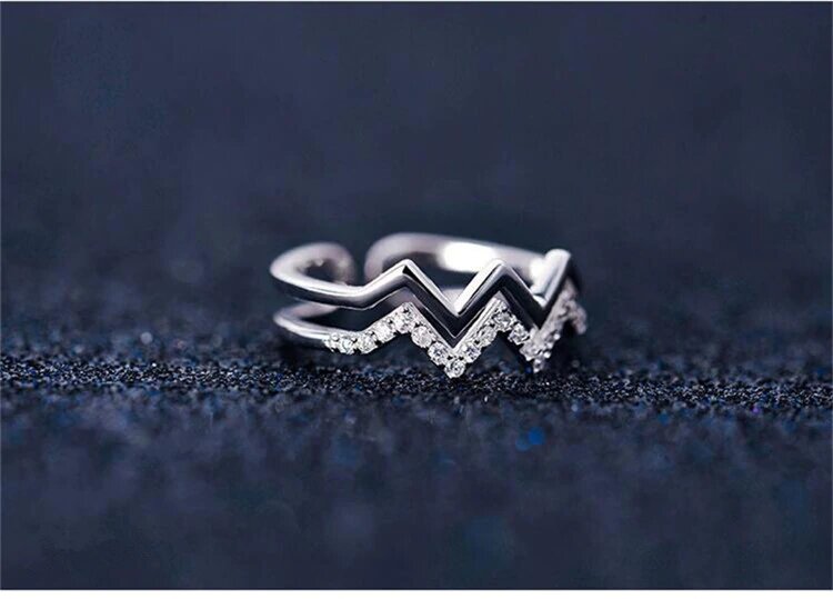 Sterling Silver Double Layer Cuff Ring