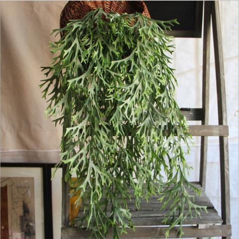 9-Fork Large Green Artificial Hanging Plant