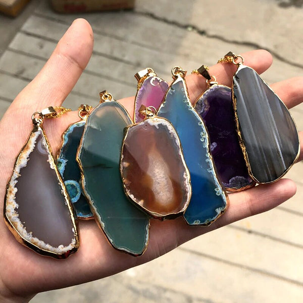 Natural Onyx Agate Pendants