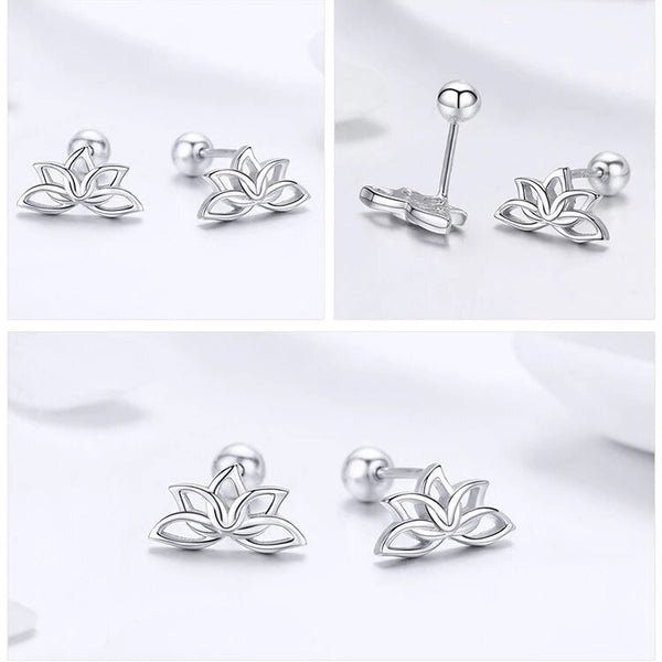 Sterling Silver Lotus Earings