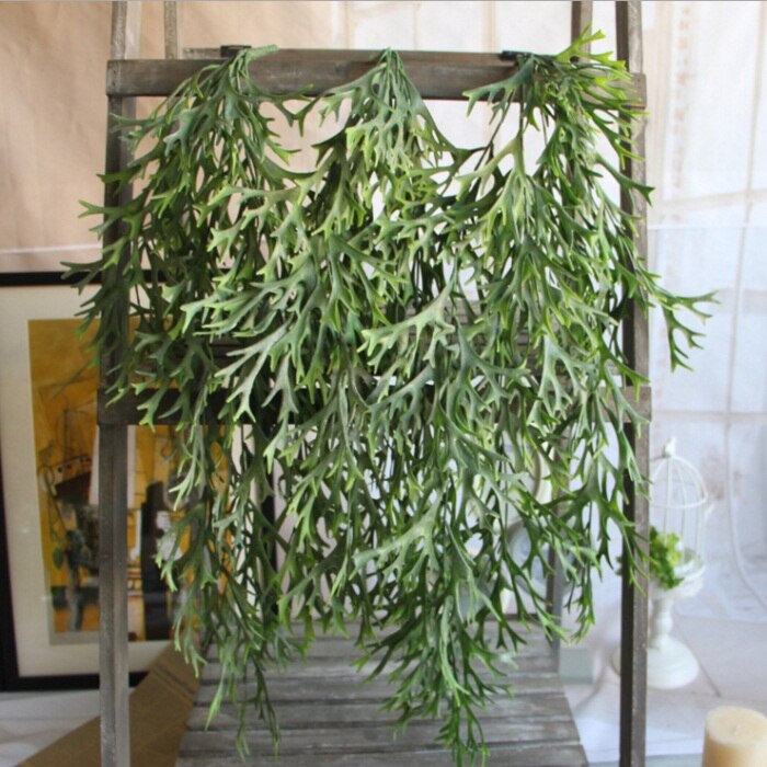 9-Fork Large Green Artificial Hanging Plant