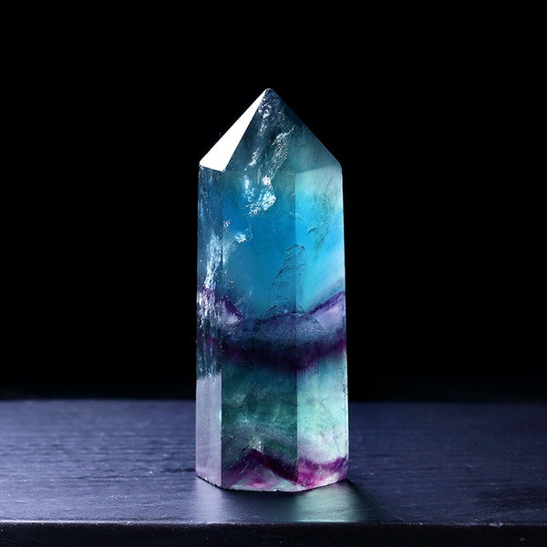 1PC Natural Fluorite Crystal Point Healing Wand