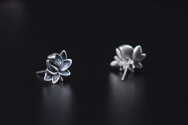 Sterling Silver Lotus Earings