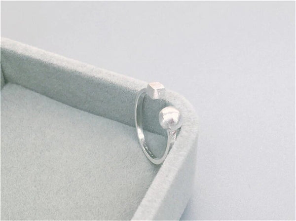 Sterling Silver Comma Fullstop Cuff Ring