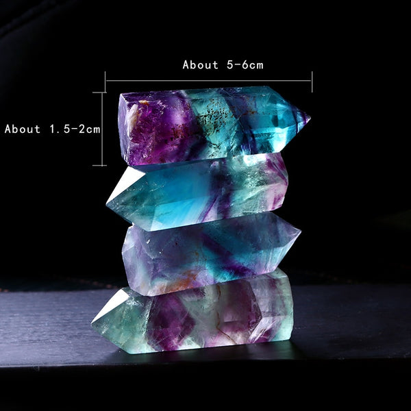 1PC Natural Fluorite Crystal Point Healing Wand