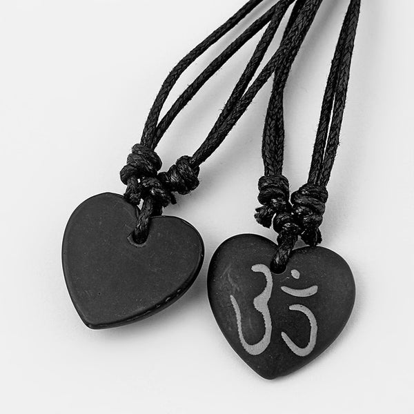 Black OM AUM YOGA Necklace Carving