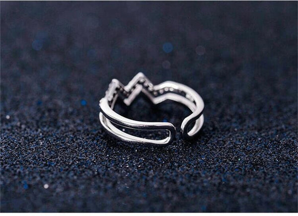 Sterling Silver Double Layer Cuff Ring