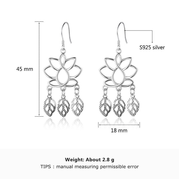 Sterling Silver Lotus Earings