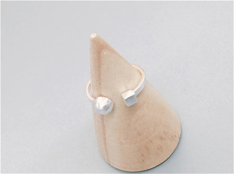 Sterling Silver Comma Fullstop Cuff Ring