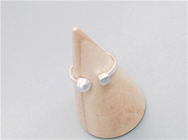 Sterling Silver Comma Fullstop Cuff Ring