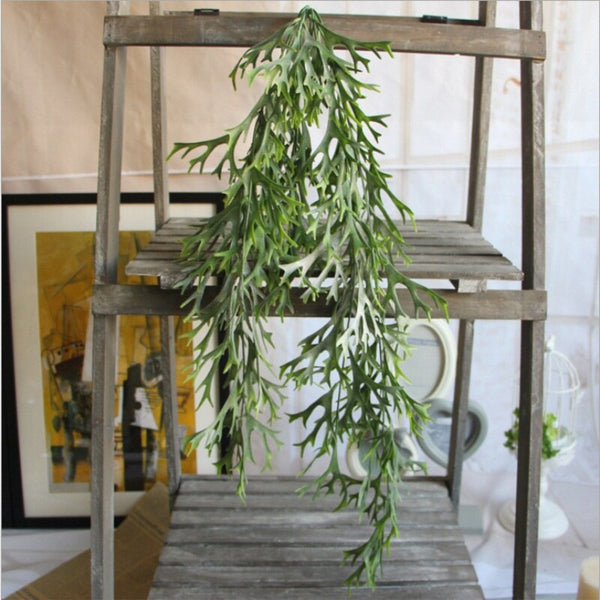 9-Fork Large Green Artificial Hanging Plant