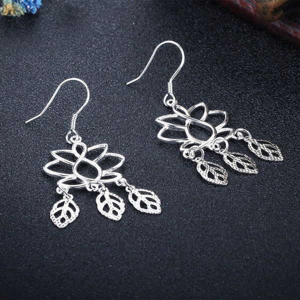Sterling Silver Lotus Earings