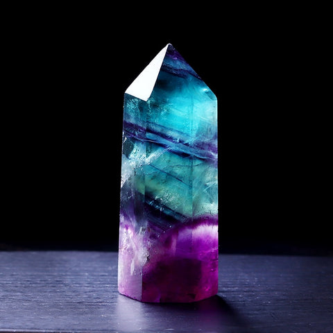 1PC Natural Fluorite Crystal Point Healing Wand