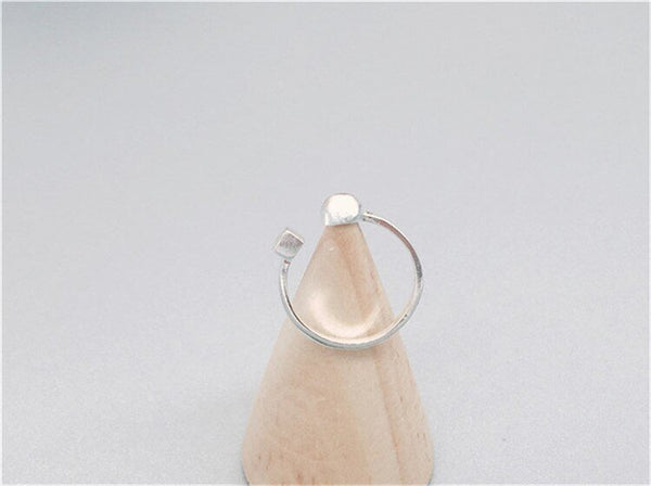 Sterling Silver Comma Fullstop Cuff Ring