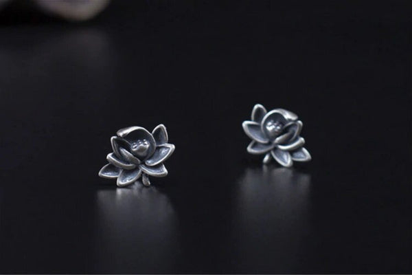 Sterling Silver Lotus Earings