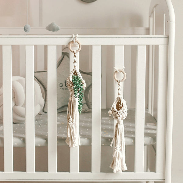 Small Macrame Plant Hanger or Mini Flower Basket