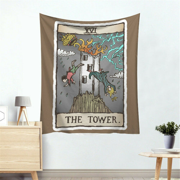 Tarot Card Tapestry Wall Hanging in Colour