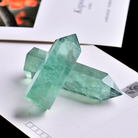 1PC Natural Green Fluorite Crystal Point