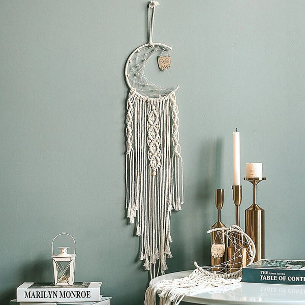Crescent Moon Macramé Dreamcatcher