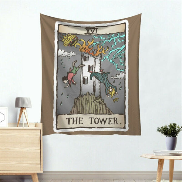Tarot Card Tapestry Wall Hanging in Colour