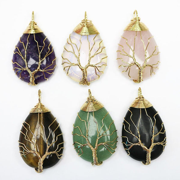 Water Drop Tree of Life Pendants