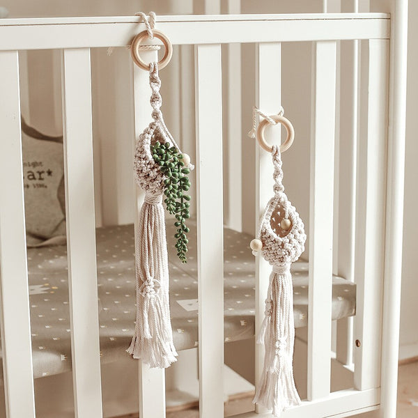 Small Macrame Plant Hanger or Mini Flower Basket