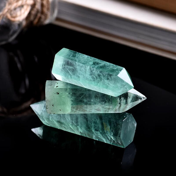 1PC Natural Green Fluorite Crystal Point