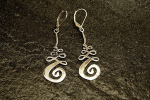 Spiritual Unalome Handmade Silver Earrings