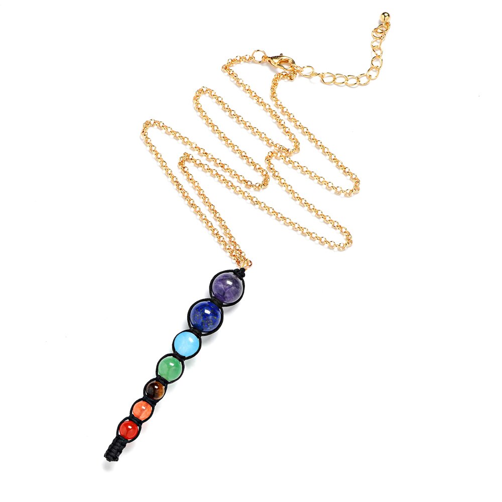 7 Chakra Healing Balance Beads Necklace Pendant
